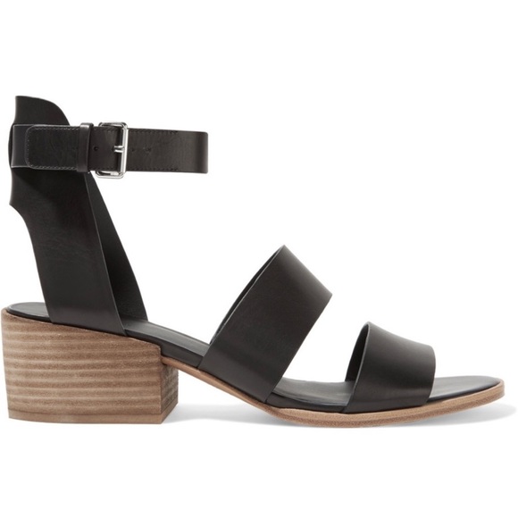 • VINCE • Women’s Frida Leather Slingback Sandals Block Heel Black 8.5 - Picture 1 of 5